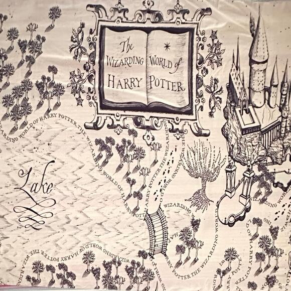 Wizarding World of Harry Potter Map Tapestry Scarf Hogwarts Castle 60X40” Magic - Picture 9 of 11